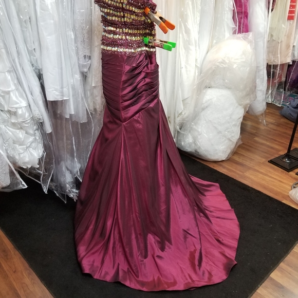 Couture Beaded Mermaid Gown - Picture 5 of 6